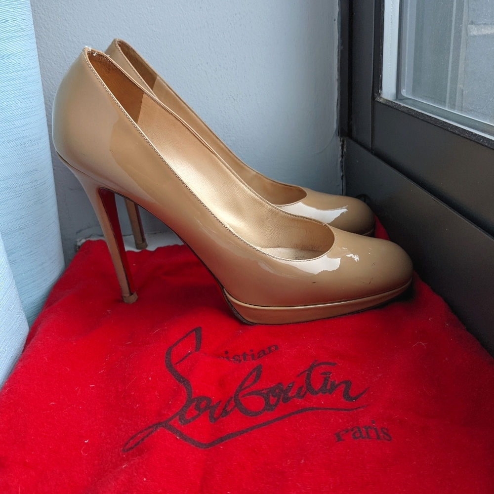 Christian Louboutin Nude Patent Leather Heels